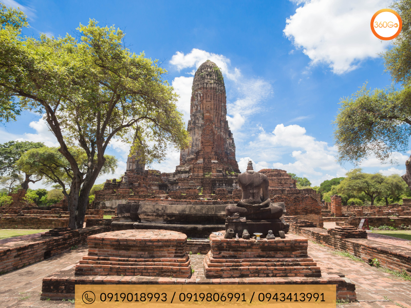 Wat Phra Ram theo phong cách kiến trúc Angkor - Du lịch 360Go